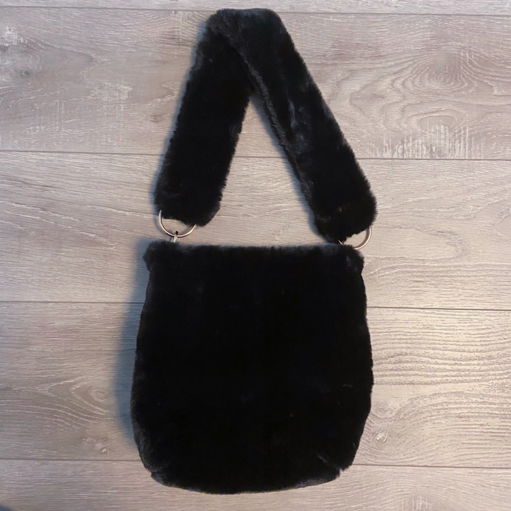 Faux Fur Bucket Handbag